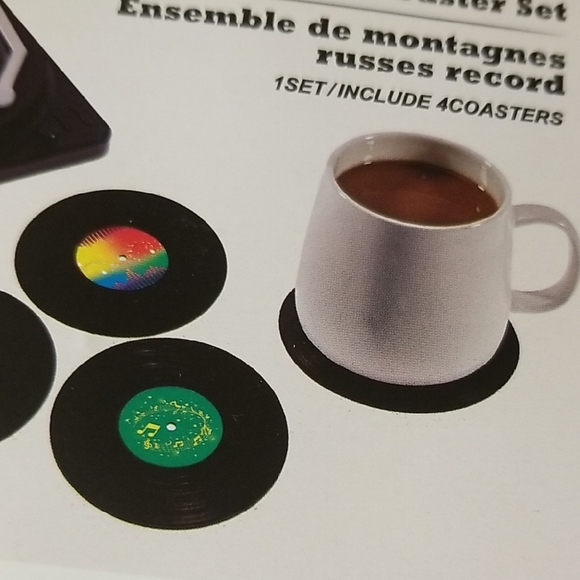 Record Player Coaster Set - Picture 4 of 4
